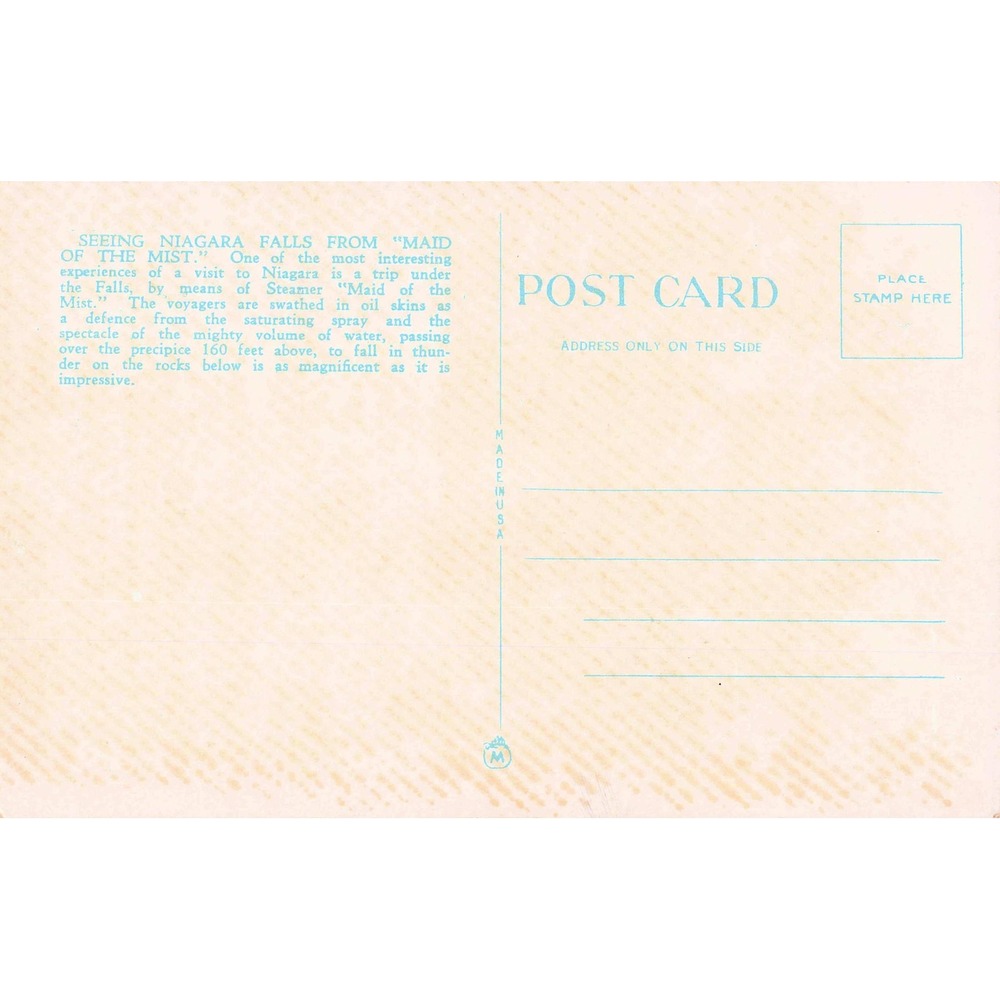 Maid Of The Mist Steamboat Niagara Falls NY New York White Border Postcard 286 - Picture 2 of 2